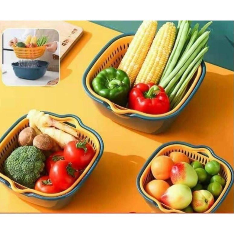 Bộ 6 món rổ nhựa đựng đồ ráo nước, bộ rổ nhựa kèm chậu