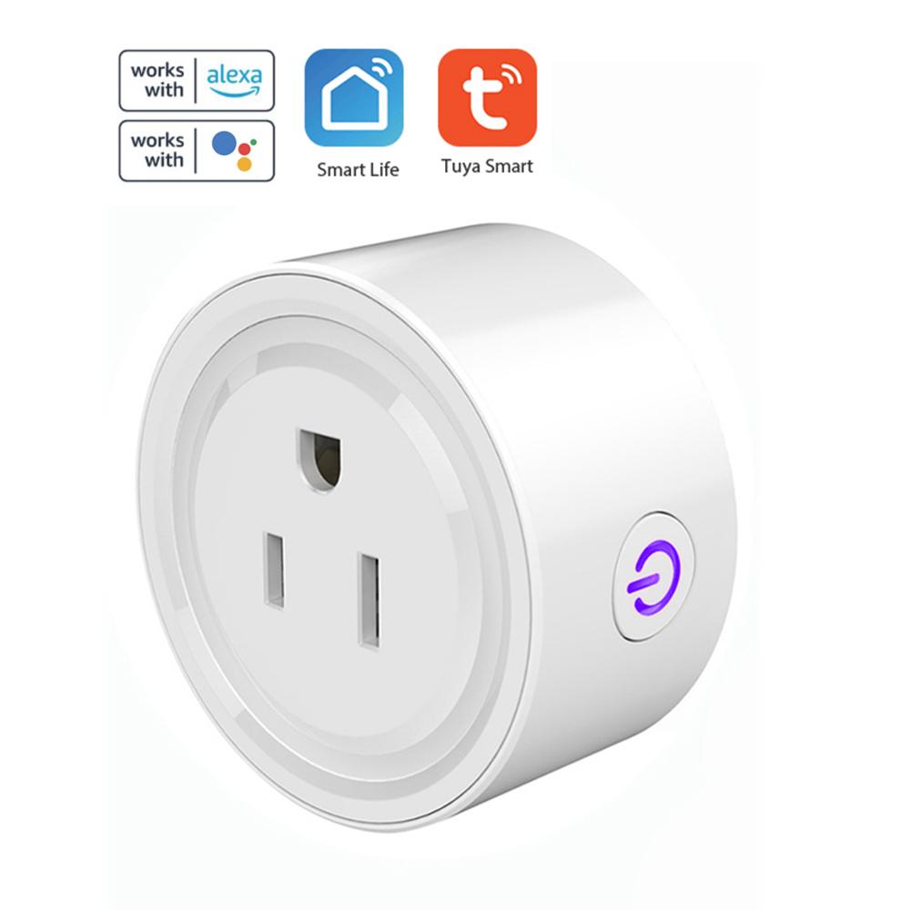 Tuya Wifi Intelligent Socket Remote Control WiFi Plug Wireless Remote Voice Control Timer Smartplug Compatible with
