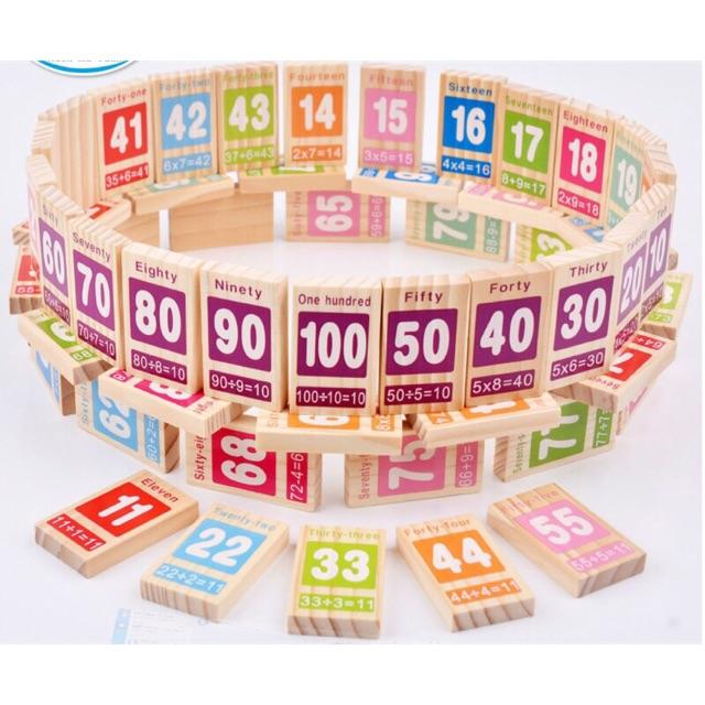 Bộ đồ chơi domino 100 số - Đồ chơi gỗ