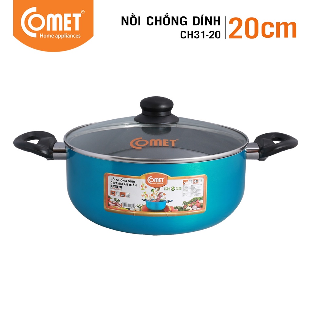 Nồi chống dính Ceramic an toàn Comet CH31-20 - Hàng Chính Hãng