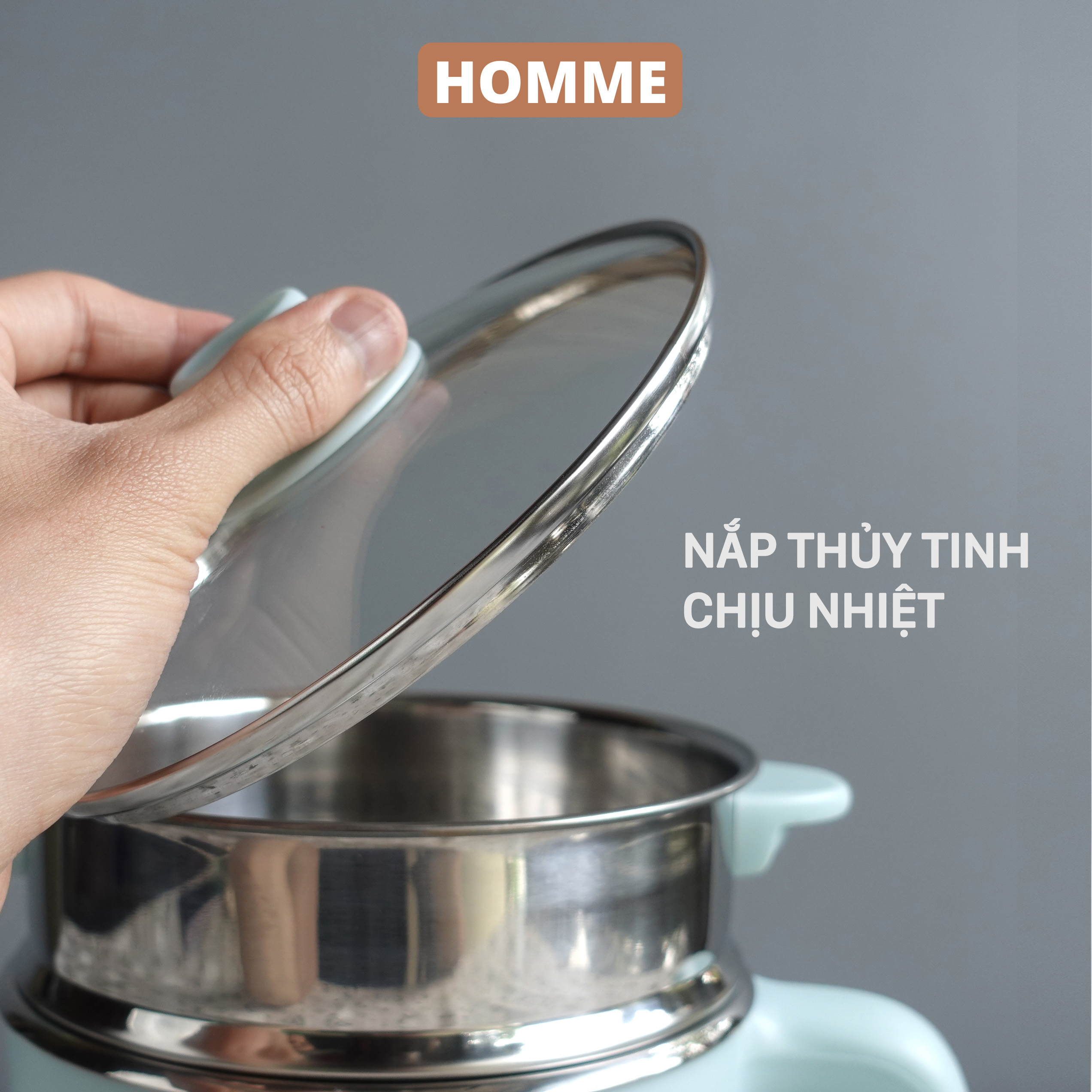 Nồi lẩu điện đa năng mini dùng làm ca lẩu nấu mì, ninh cháo, hấp, chiên, rán