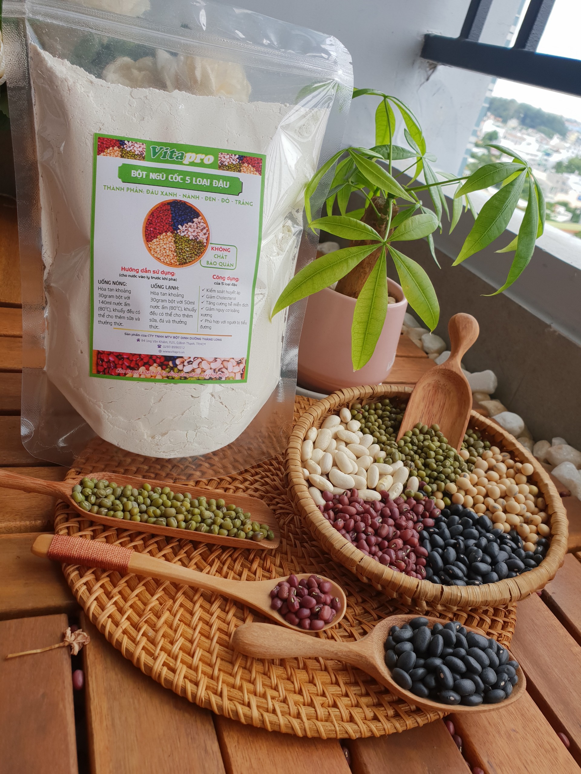 BỘT NGŨ CỐC 5 LOẠI ĐẬU 100% NGUYÊN CHẤT - SIÊU GIẢM CÂN -500 GR