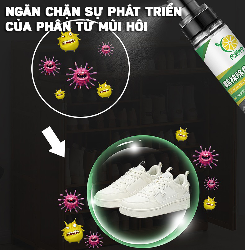 Dung Dịch Xịt Khử Mùi Hôi Chân Và Làm Sạch Mùi Giày 100ML