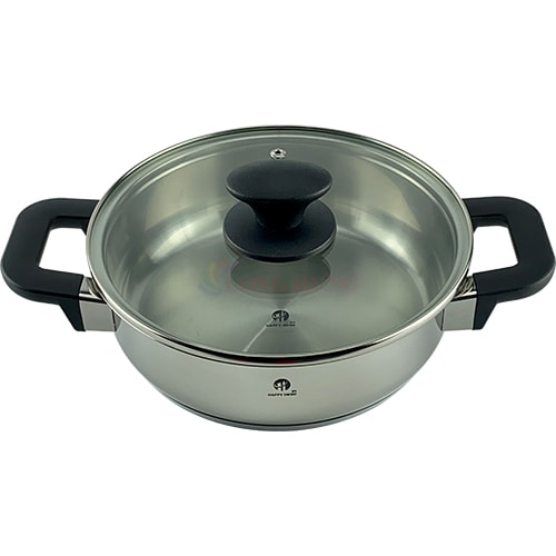 Nồi inox Happy Home Pro 304 nắp kính thành thấp S20LP, S24LP - Hàng chính hãng