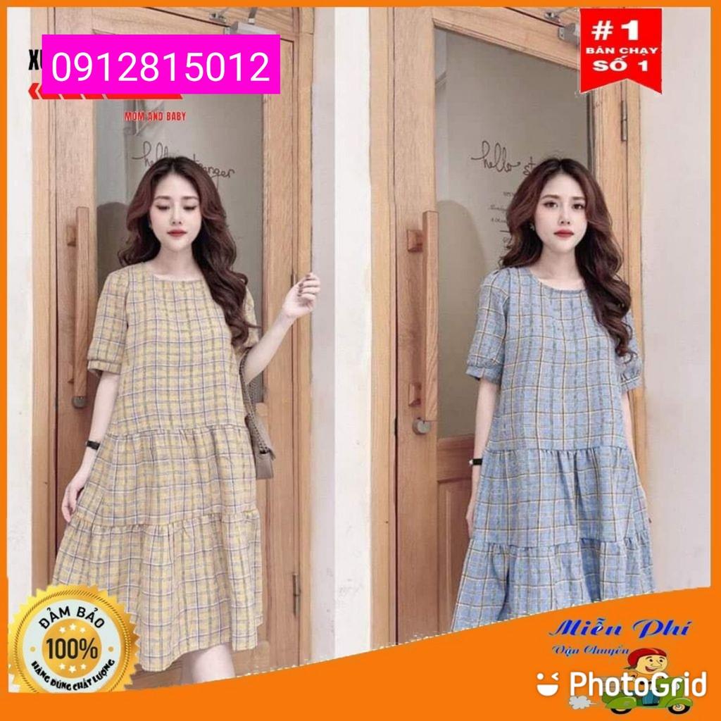 váy bầu cao cấp cực sang chảnhchất lụa nhung siêu siêu mátfrom rộngfree size 43~67kg