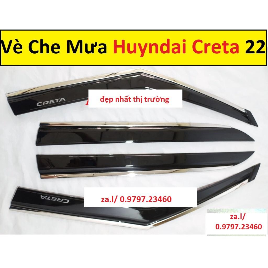 Vè che mưa xe Hyundai Creta 2022-2023 chỉ inox cao cấp