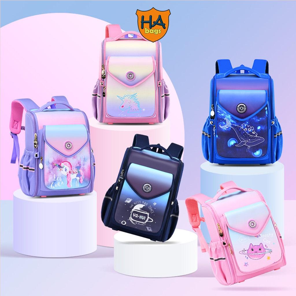 Balo học sinh tiểu học HA1022 chống gù, thiết kế phù hợp với học sinh cấp 1