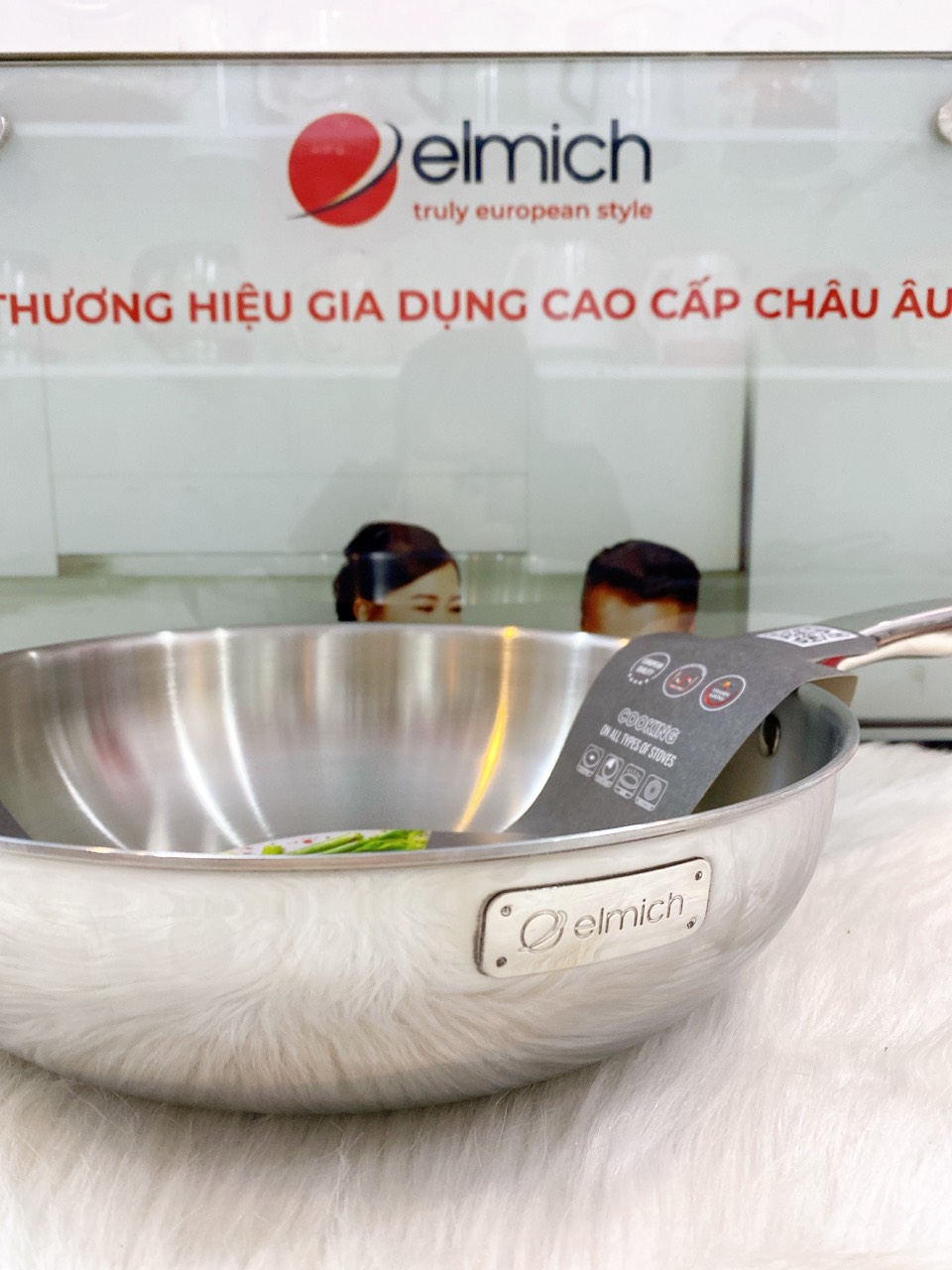 CHẢO INOX NGUYÊN KHỐI 304 SÂU LÒNG ELMICH SIZE 28CM