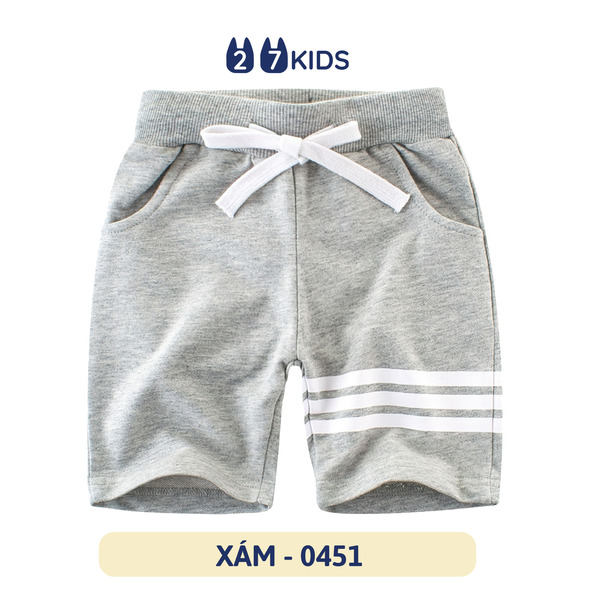 Quần short bé trai 27Kids Quần đùi thể thao nam 100% Cotton cho trẻ từ 2-10 tuổi BSPS1