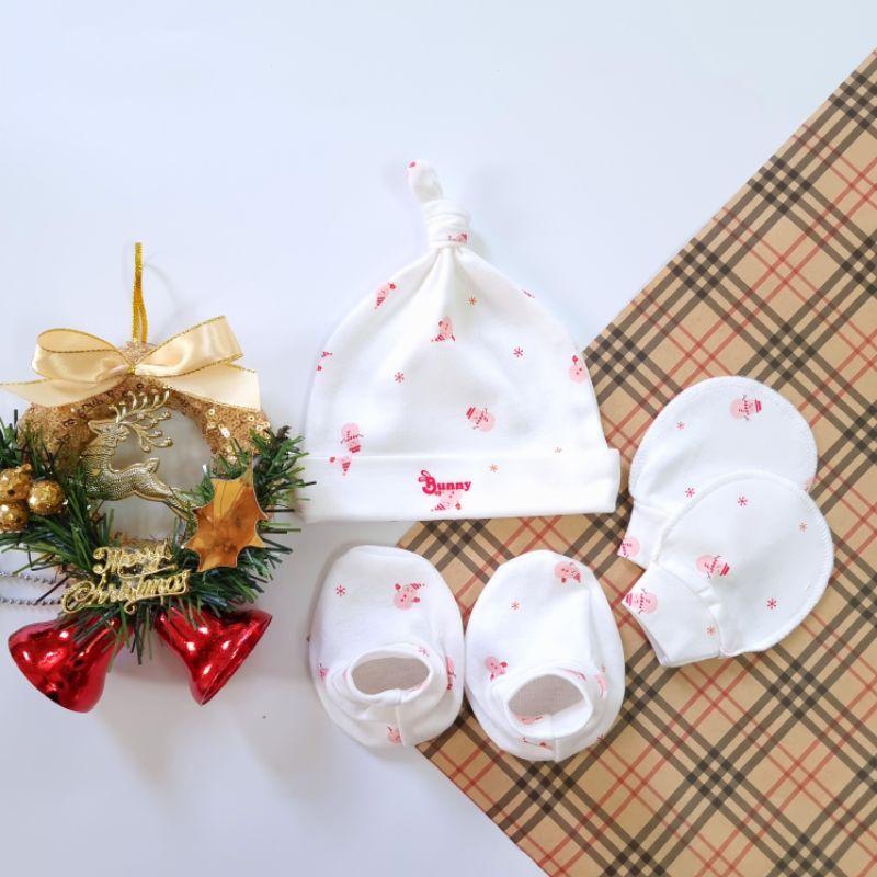 Set Nón - Bao Tay Bao Chân Chất Cotton Mềm mại, Co Giãn - BunnyBaby
