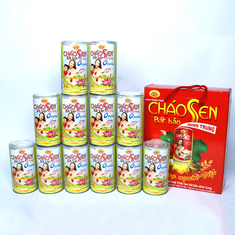 Cháo sen bát bảo 0 đường Minh Trung 365g (thùng 24 lon - CSBB 0 Đường 24)