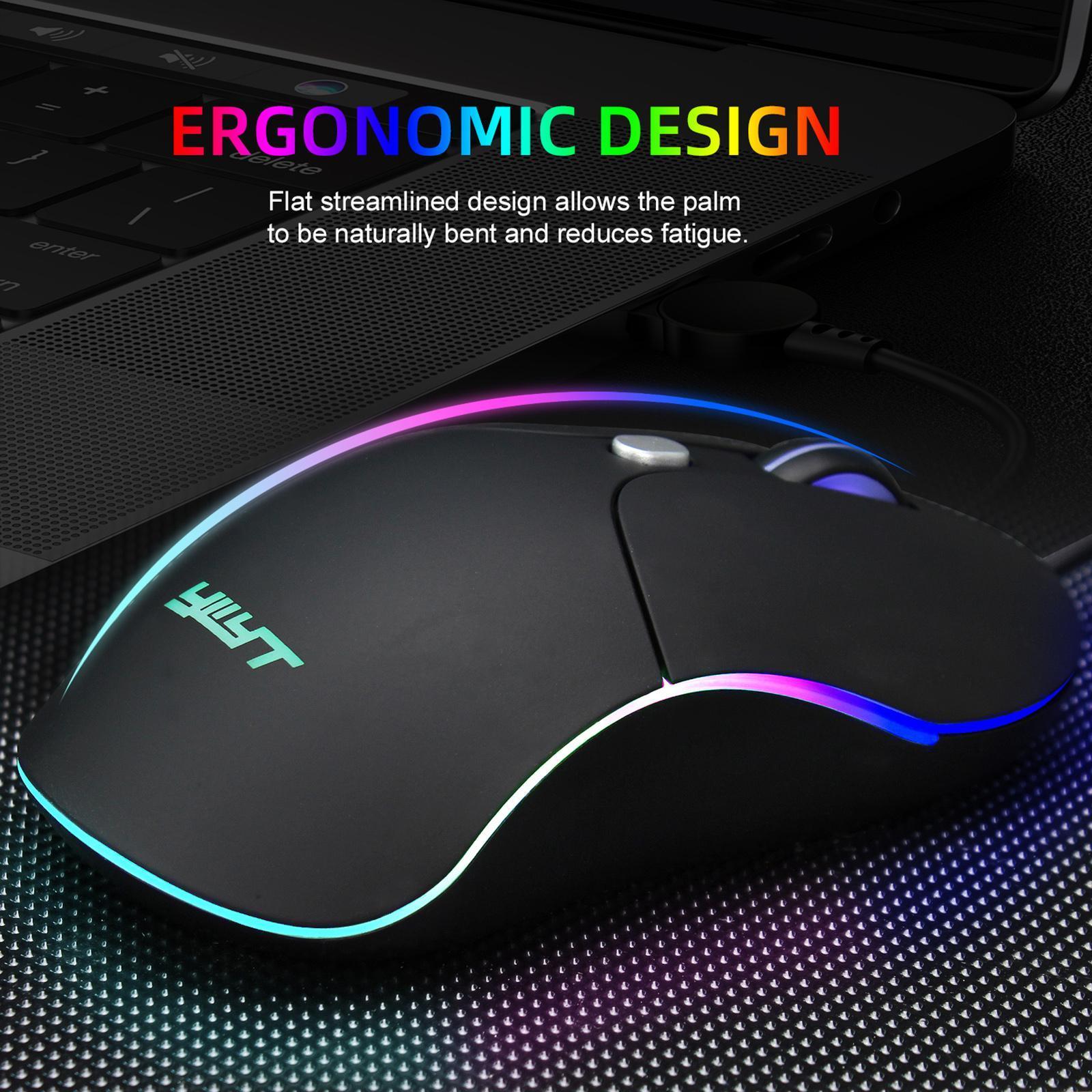 RGB   Gaming Mouse Adjustable Gamer Mice  with Side Buttons