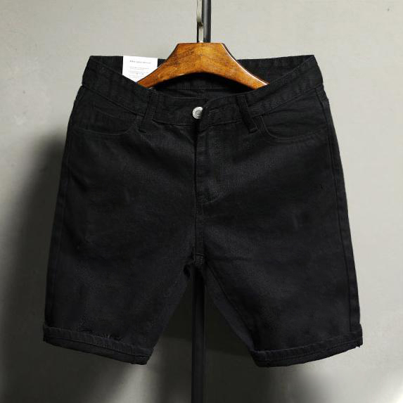 Quần short jean quần bò ngố nam trắng đen trơn thanh lịch