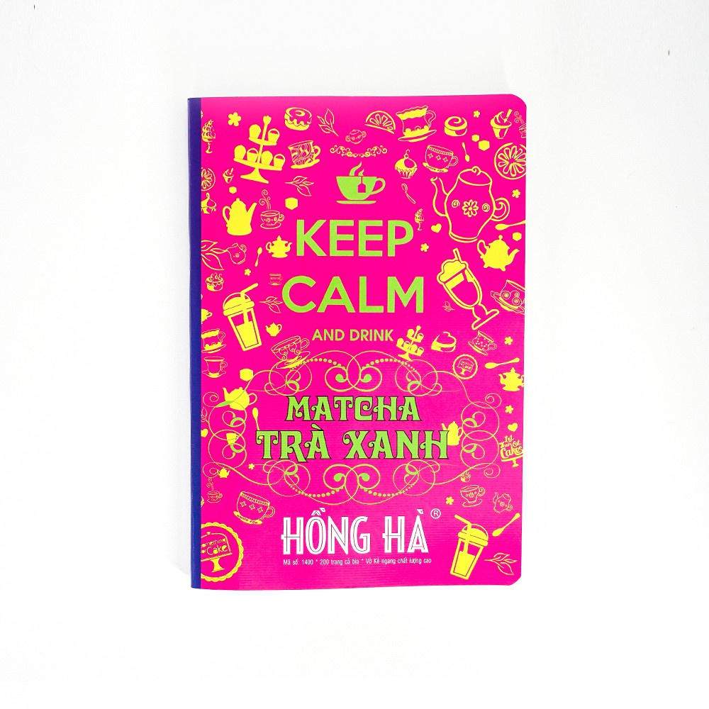 Vở Kẻ Ngang 200 Trang HH Study Keep Calm &amp; Matcha Trà Xanh 1400 Phù Hợp Cho Học Sinh, Sinh Viên Học Tập Và Ghi Chép. Bề Mặt Giấy Trơn Mịn, Gáy Vở Dập Ghim Chắc Chắn. Ruột Vở In Dòng Kẻ Đậm Nét Giúp Việc Ghi Chép Dễ Dàng.