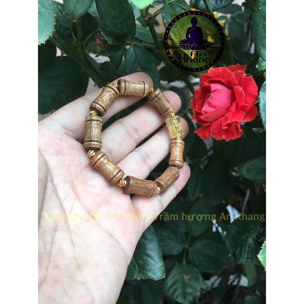 Vòng tay trầm hương tốc tự nhiên mix charm đá