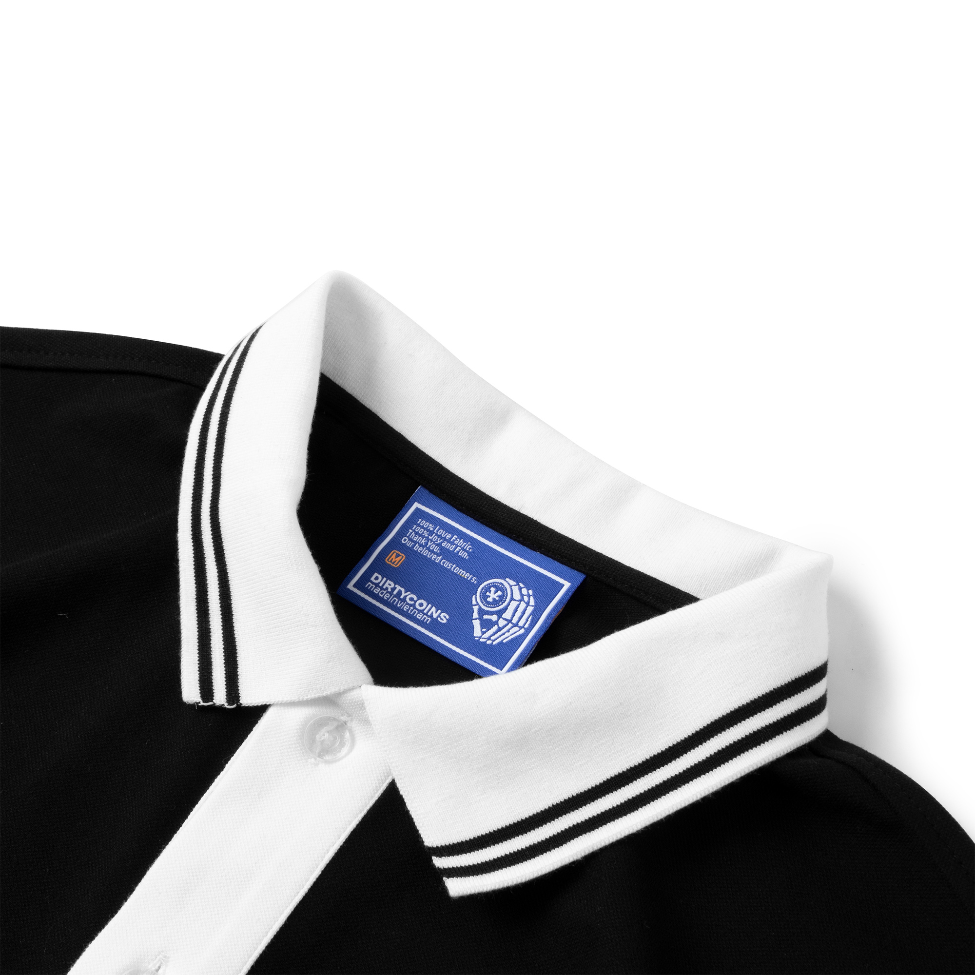 Áo Thun DirtyCoins Leaf Wreath Polo - Black/Cream
