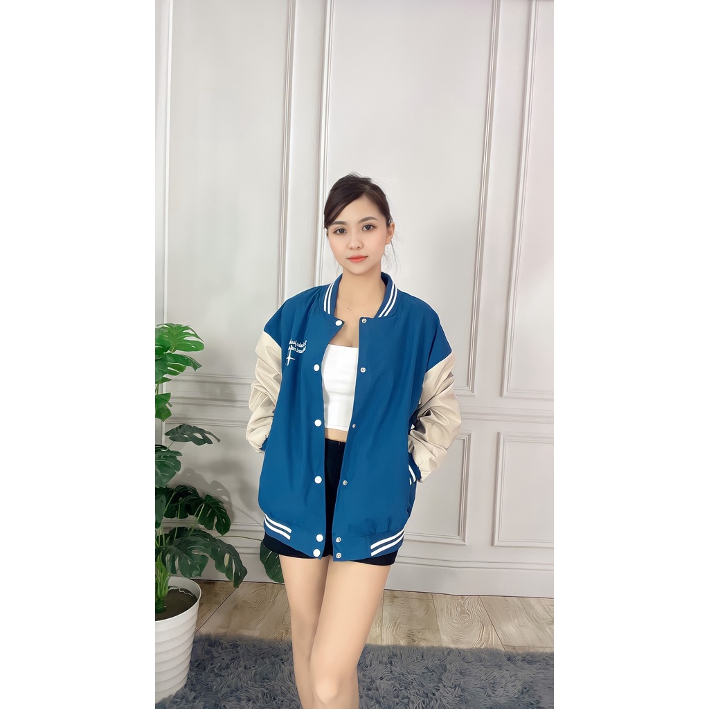 Áo Bomber Gió Nữ Phối Sọc Tay Bo Dáng Lỡ 4 Màu 2 Size G252