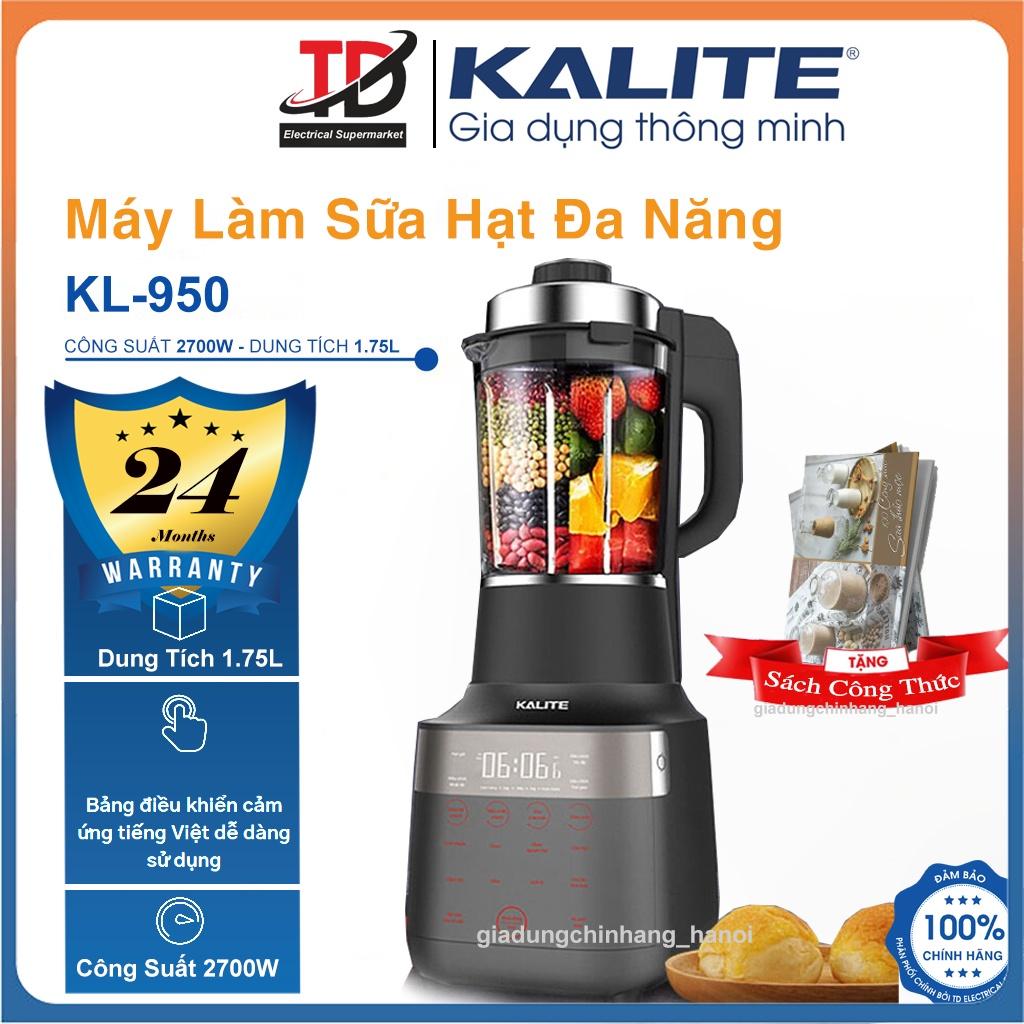 Máy Làm Sữa Hạt Kalite KL950, 2700W-1.75Lit, Sấy Khô Khử Khuẩn, Chống Tràn Thông Minh, Hàng Chính Hãng