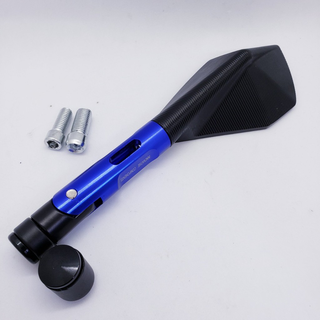 Gương chiếu hậu Rizoma 5 cạnh nhôm CNC cao cấp Màu xanh dành cho các dòng xe máy - TKA-DG66xanh