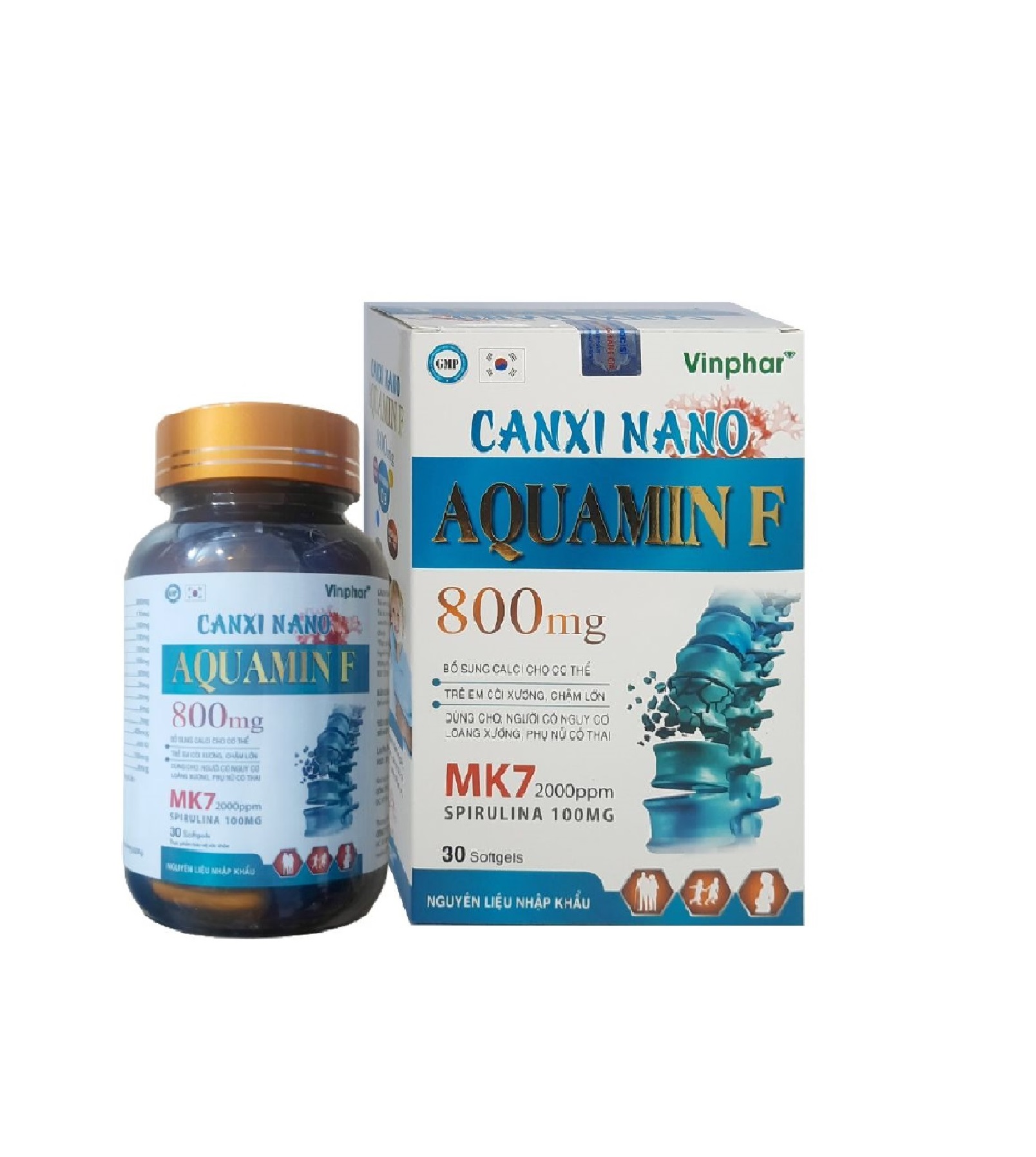 Viên Uống Canxi Nano Aquamin F Cao Xương Ngựa Bạch - Ngăn Ngừa Loãng Xương, Còi Xương, Chậm Lớn, Bổ Sung Canxi Cho Xương Chắc Khỏe Hộp 30 viên - Dược Phẩm Pharmacist