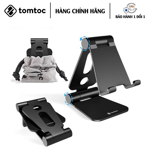 [HÀNG CHÍNH HÃNG] GIÁ ĐỠ TOMTOC (USA) ALUMIUM ĐA GÓC DÀNH CHO NINTENDO SWITCH/IPAD MINI/IPHONE/SMARTPHONE chắc chắn - Đen