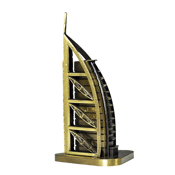 Mô hình khách sạn Burj Al Arab cao 15 cm (Màu Vàng Rêu)