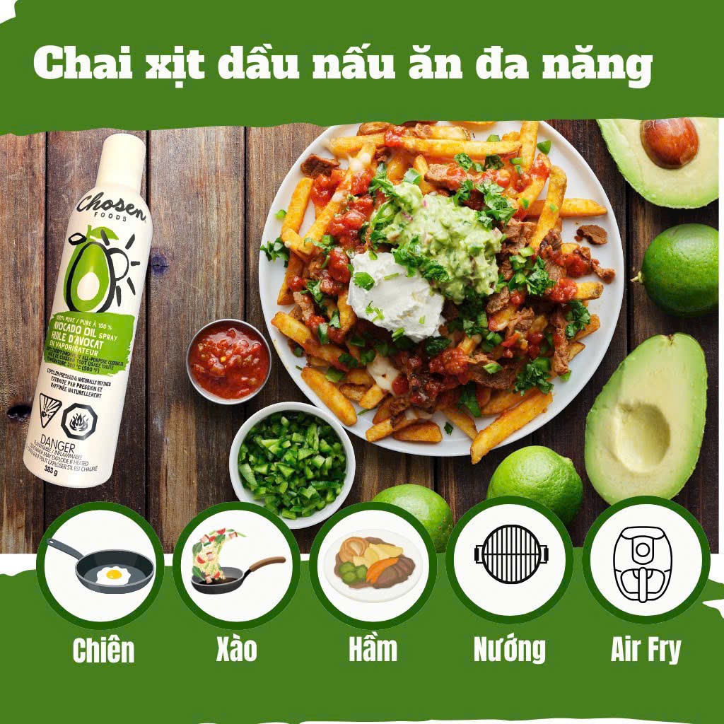 Dầu ăn kiêng dạng xịt từ quả bơ Chosen Avocado