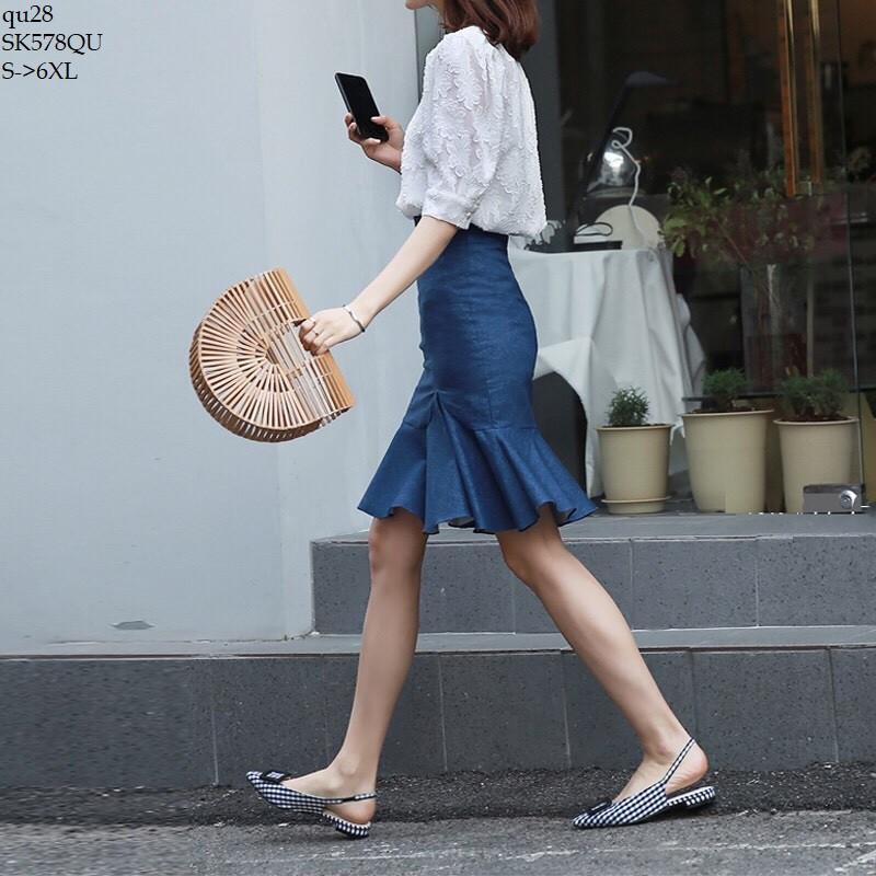 SK470 CHÂN VÁY DENIM ĐUÔI CÁ