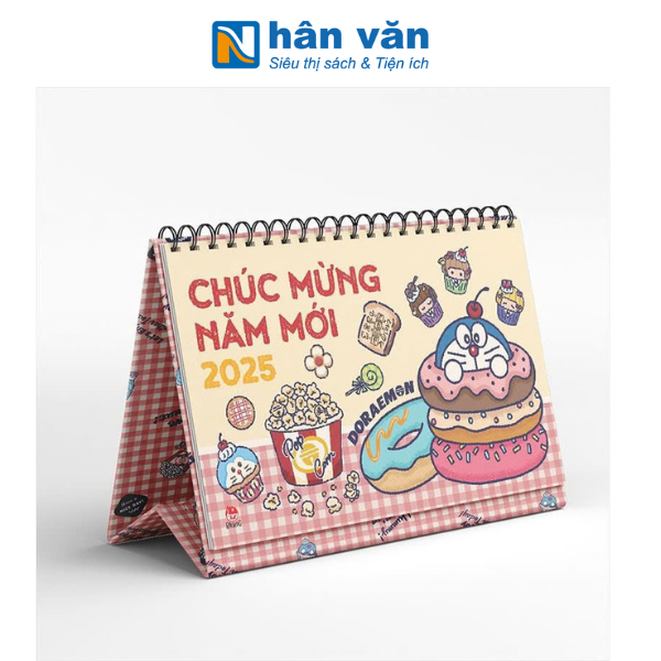 Lịch 2025 - Lịch Để Bàn Doraemon 2025 - Tặng Kèm Bảng Sticker