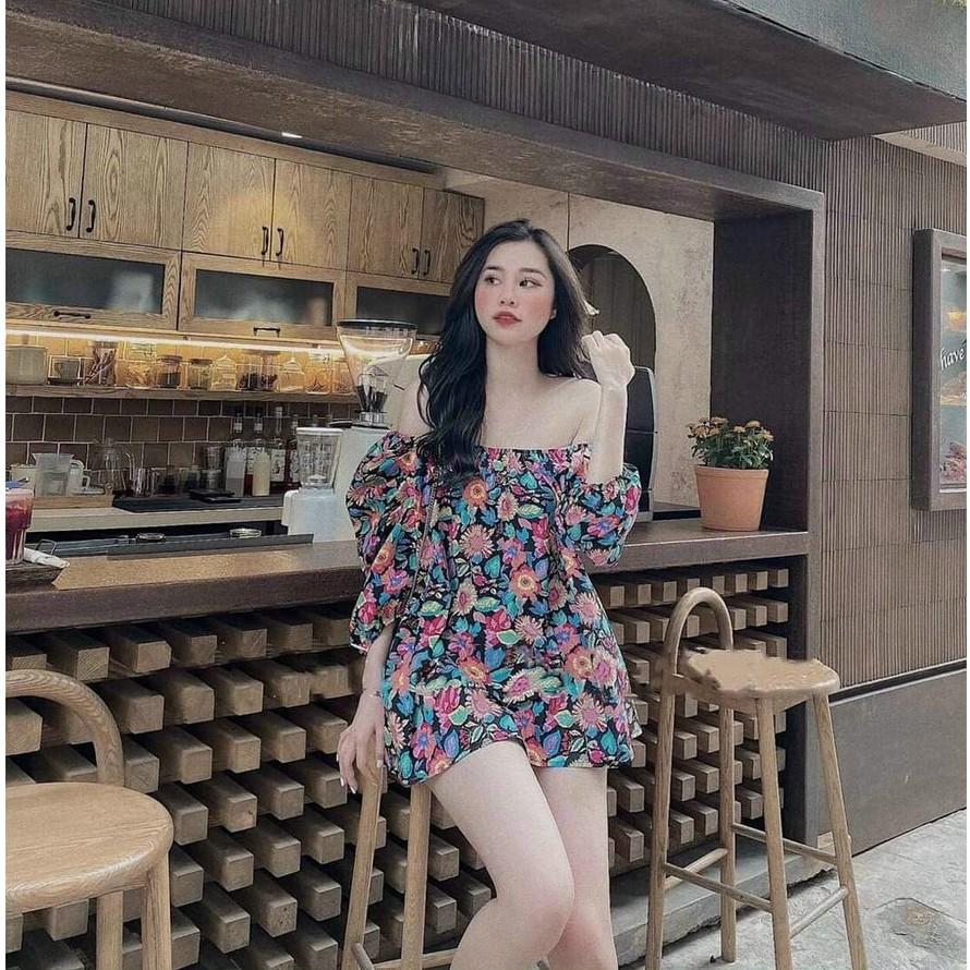 Đầm hoa lụa babydoll cúp ngực siêu yêu
