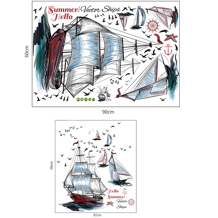 Giấy dán tường Decal trang trí cánh buồm trở về GT109
