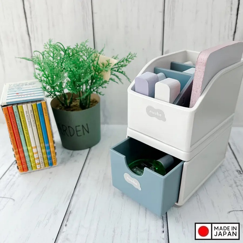 Khay đựng giấy nhớ &amp; đồ dùng văn phòng phẩm Nuube - Xám xanh