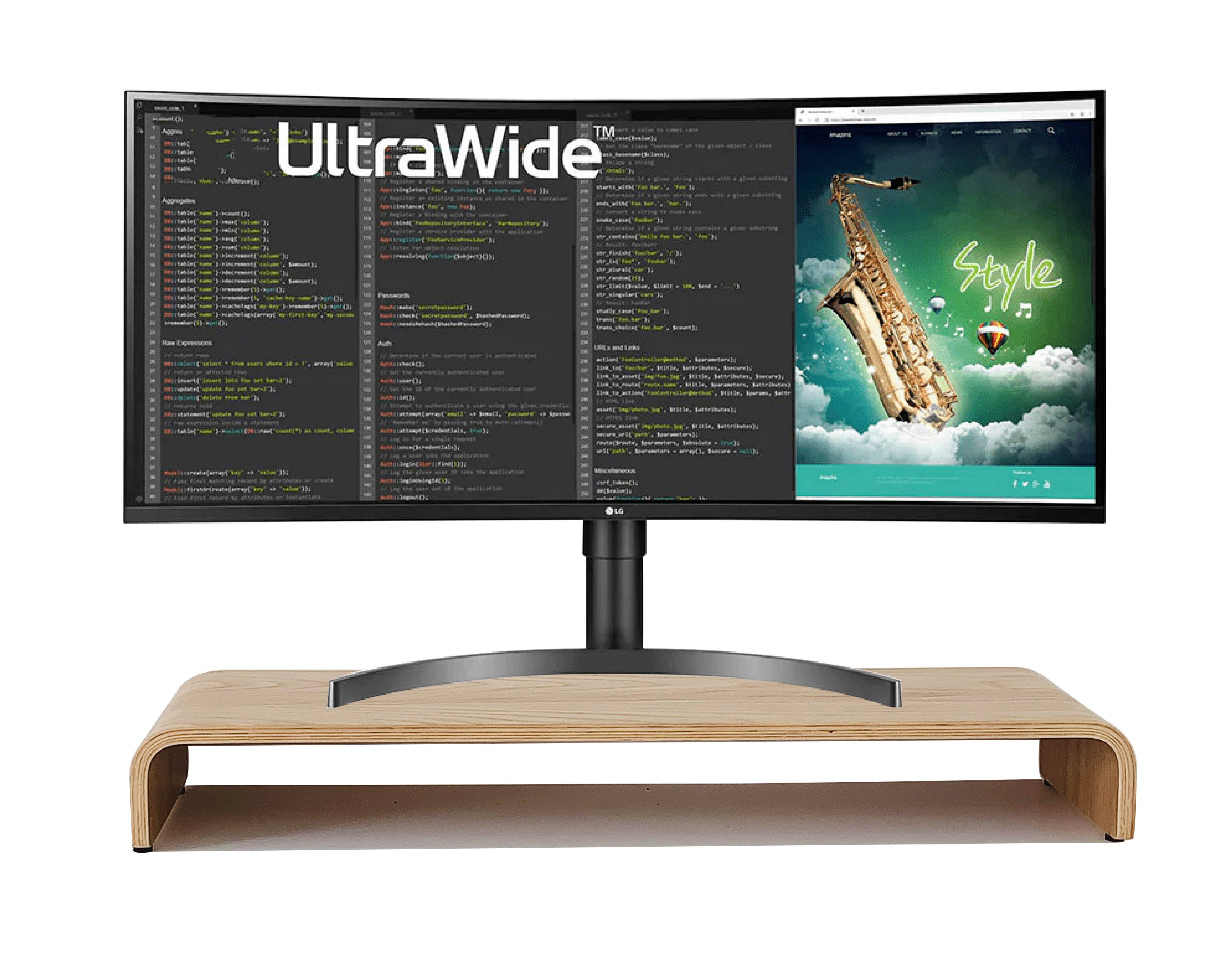 Kệ màn hình máy tính - Kệ Tivi Plyconcept Monitor Stand U800 - Ngang 80 cm - Màu gỗ Sồi