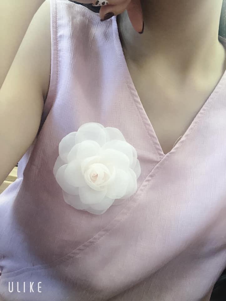 Hoa cài áo Handmade voan màu