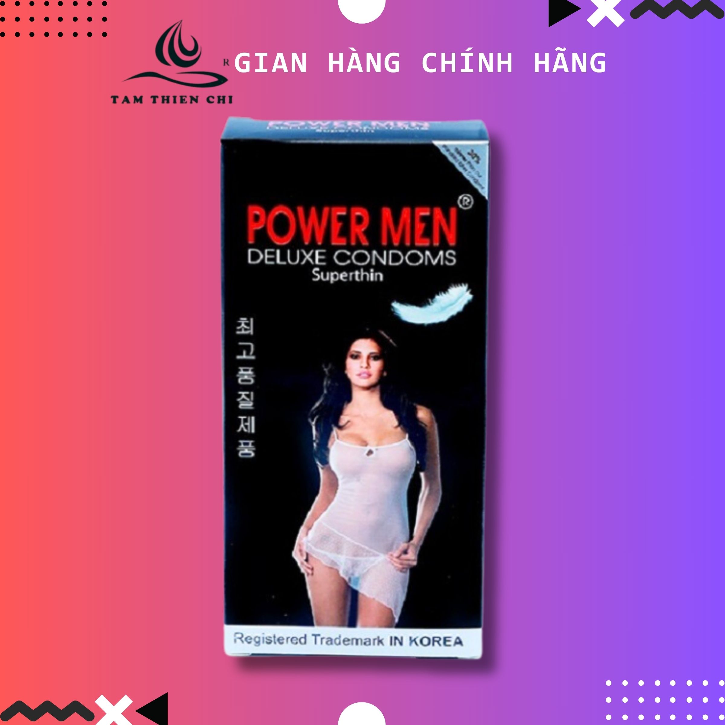 Bao cao su Siêu mỏng truyền nhiệt hình Power Men Superthin hộp 12 cái