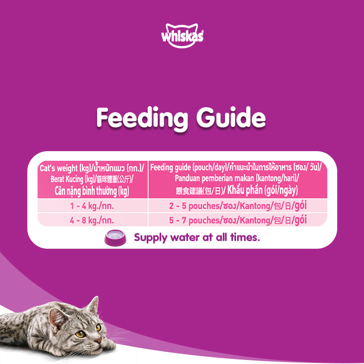 WHISKAS Thức ăn cho mèo lớn dạng sốt vị cá ngừ và thịt gà 80g