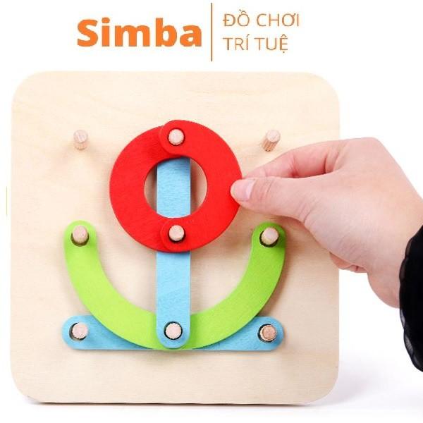 Xếp hình gỗ ghép que tư duy Montessori đồ chơi Simba rèn luyện trí thông minh