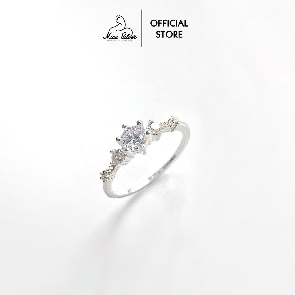 Nhẫn bạc nữ Miuu Silver, nhẫn nữ đính đá Elina Ring