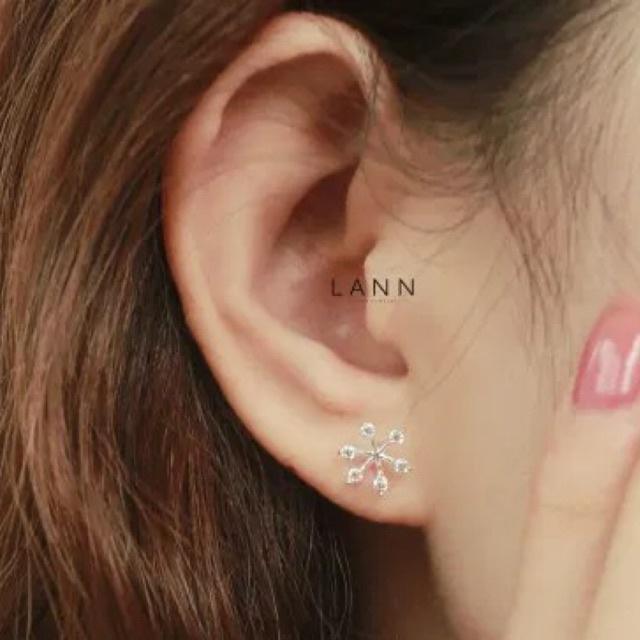 Khuyên hoa tuyết 6 đá S925 LANN