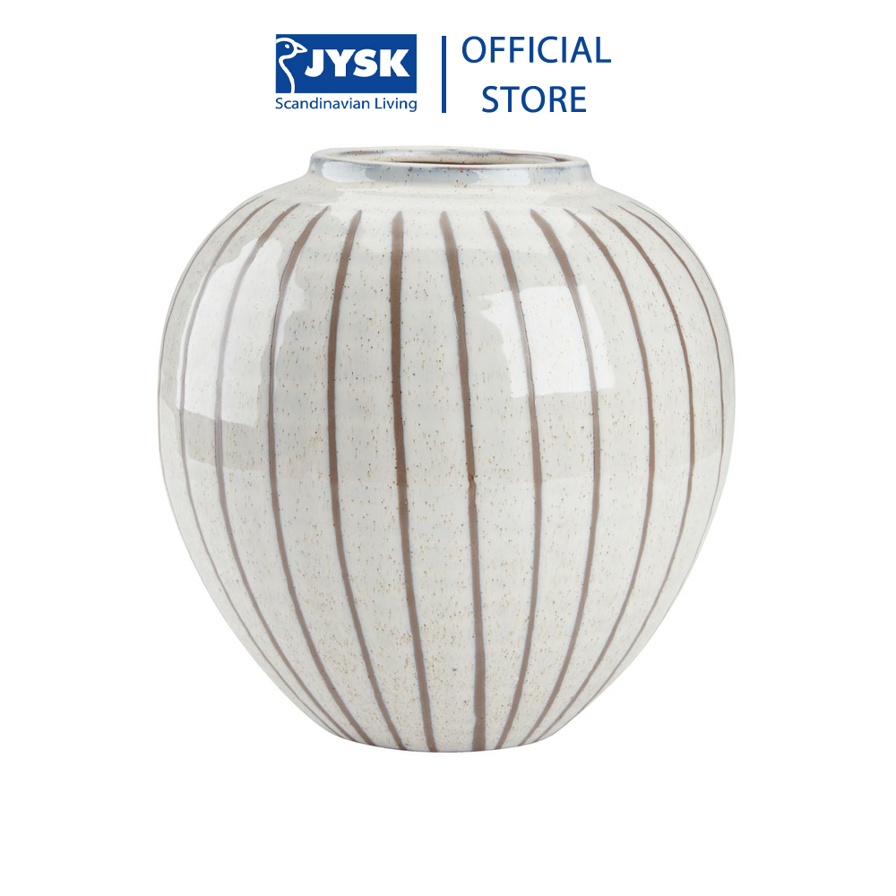 Lọ hoa | JYSK Sofus | gốm | trắng/xám | DK21xC21cm
