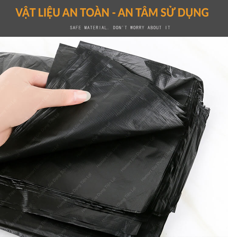 COMBO 5 Túi Đựng Rác Size Đại Ko Quai HDPE Lớn Siêu Chắc Bao Đựng Rác Nylon To Màu Đen Tiện Lợi