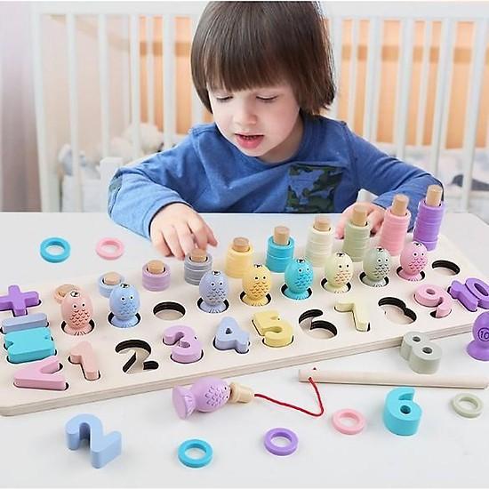 Bảng Câu Cá 3 trong 1-Đồ Chơi Số Đếm- Thả Cọc-- Đồ chơi trí tuệ
