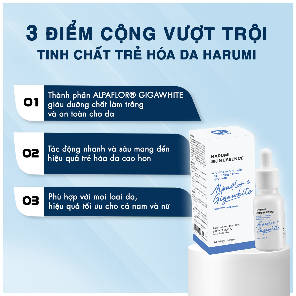 Tinh Chất Trẻ Hoá Da Harumi - Hỗ Trợ Xoá Nhăn, Chống Lão Hoá Da