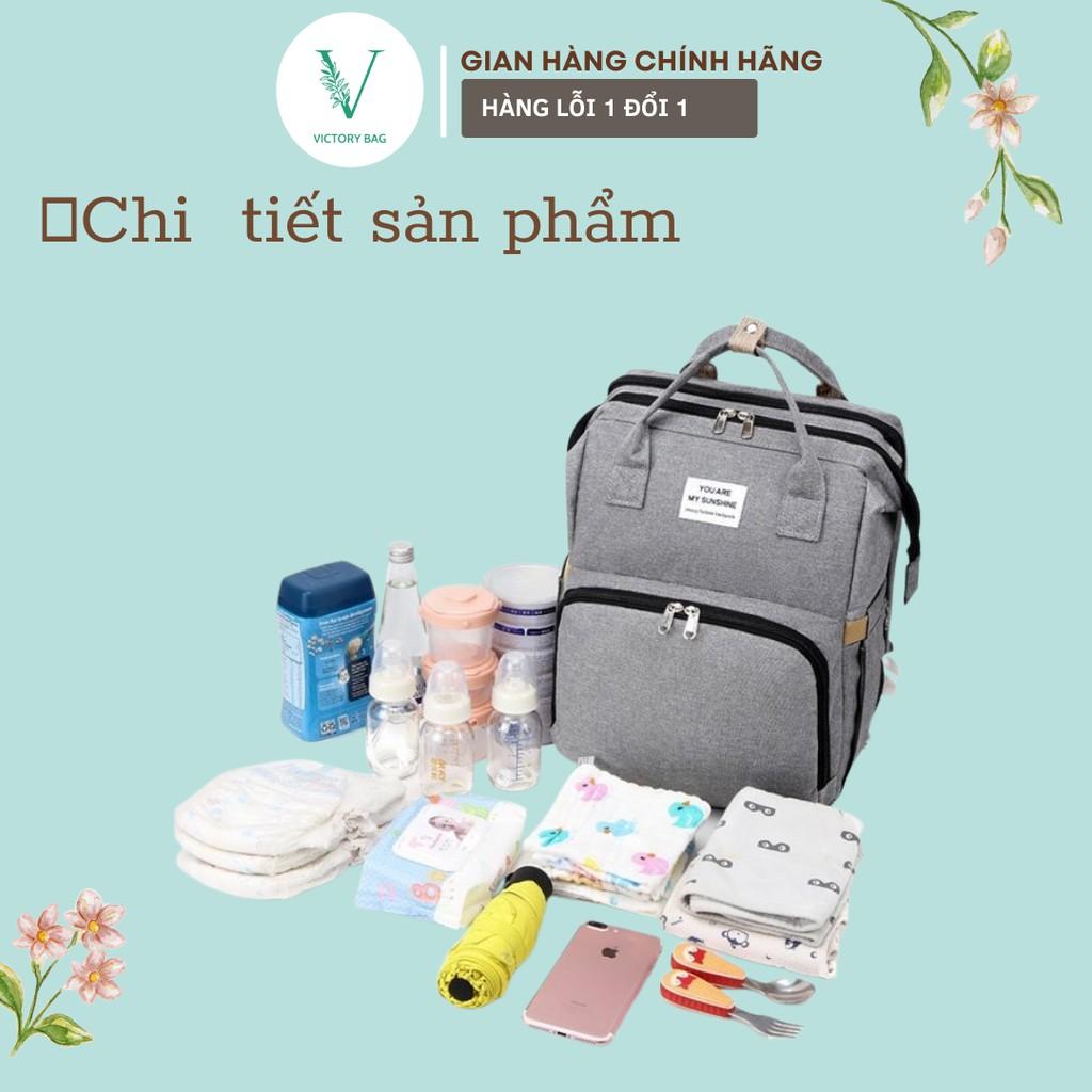 Balo Bỉm Sữa Kèm Giường Cho Bé, Ngăn Giữ Nhiệt, Vải Chống Thấm Tiện Dụng Cao Cấp -SKU: 501 - VICTORY