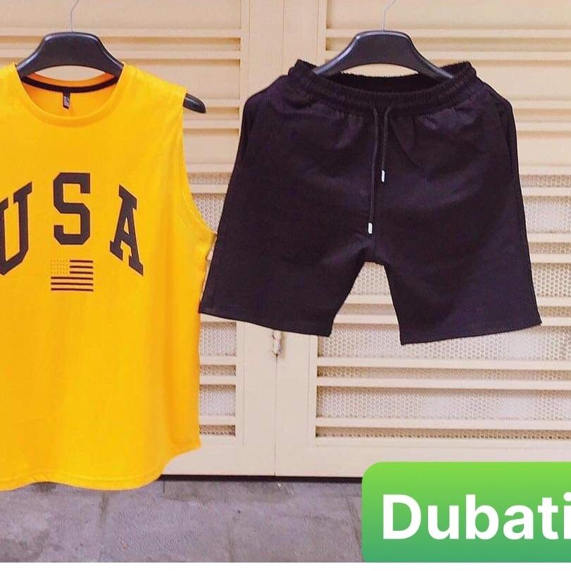 ĐỒ BỘ BA LỖ THỂ THAO NAM USA, SET ĐỒ THỂ THAO PHONG CÁCH SÀNH ĐIỆU- DUBATI FASHION