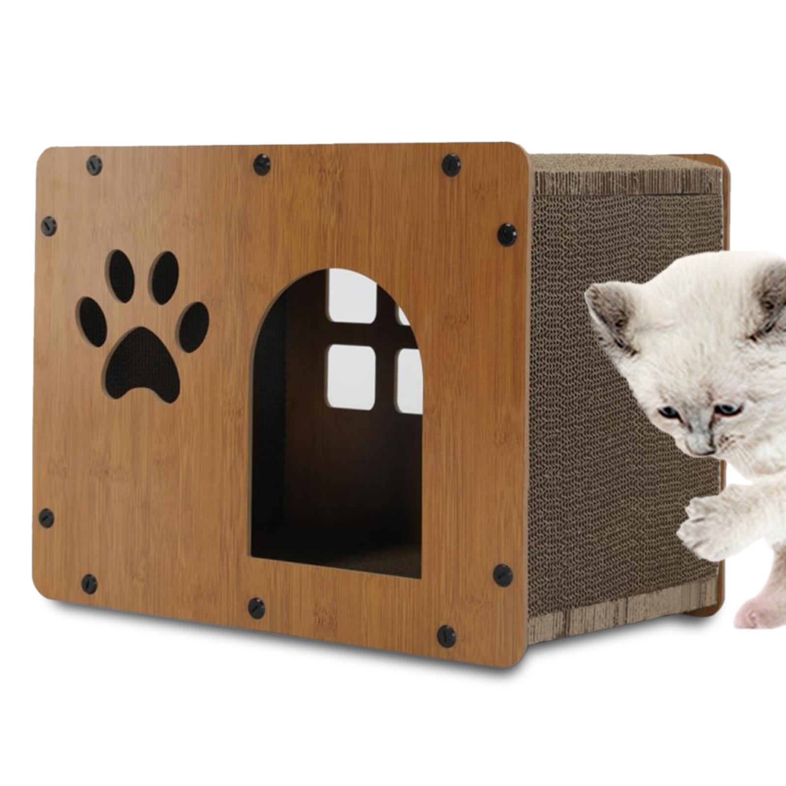 Cat House & Scratcher Corrugated Cardboard Durable Sturdy for Pad Exercise