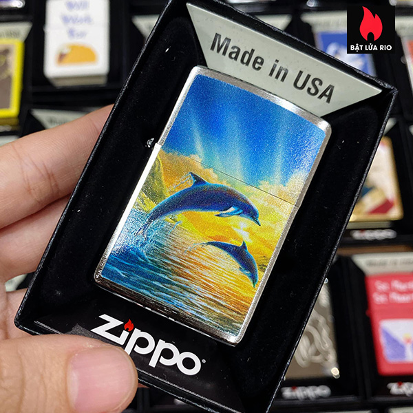 Bật Lửa Zippo 200 Dolphins In Sunset