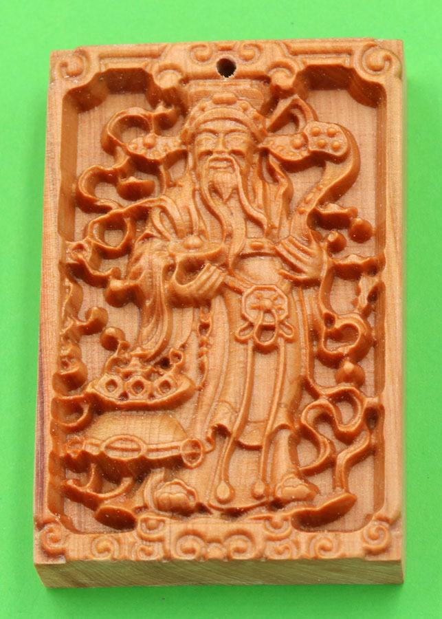 Mặt Gỗ Ngọc Am Khắc Tượng Thần Tài MG36