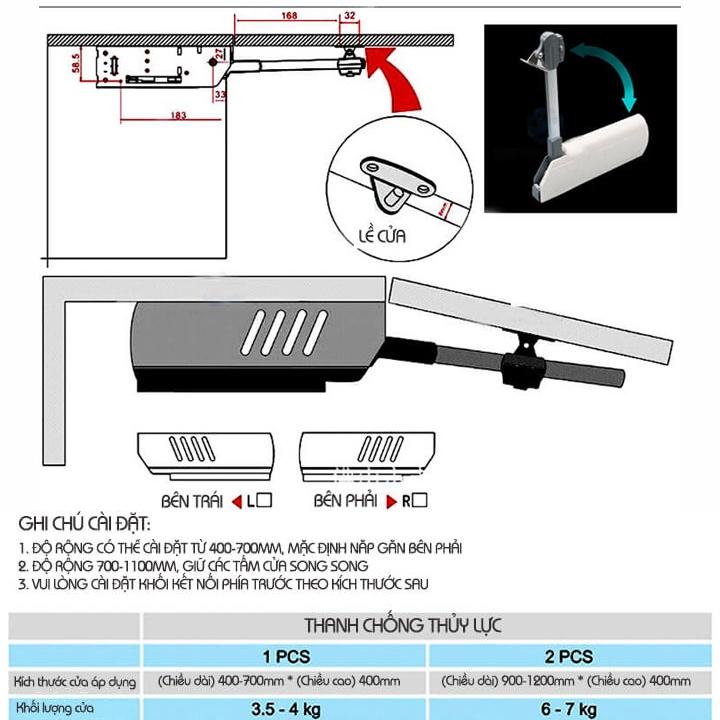 Thanh Chống Thủy Lực Cửa Tủ Nhà Bếp PK01