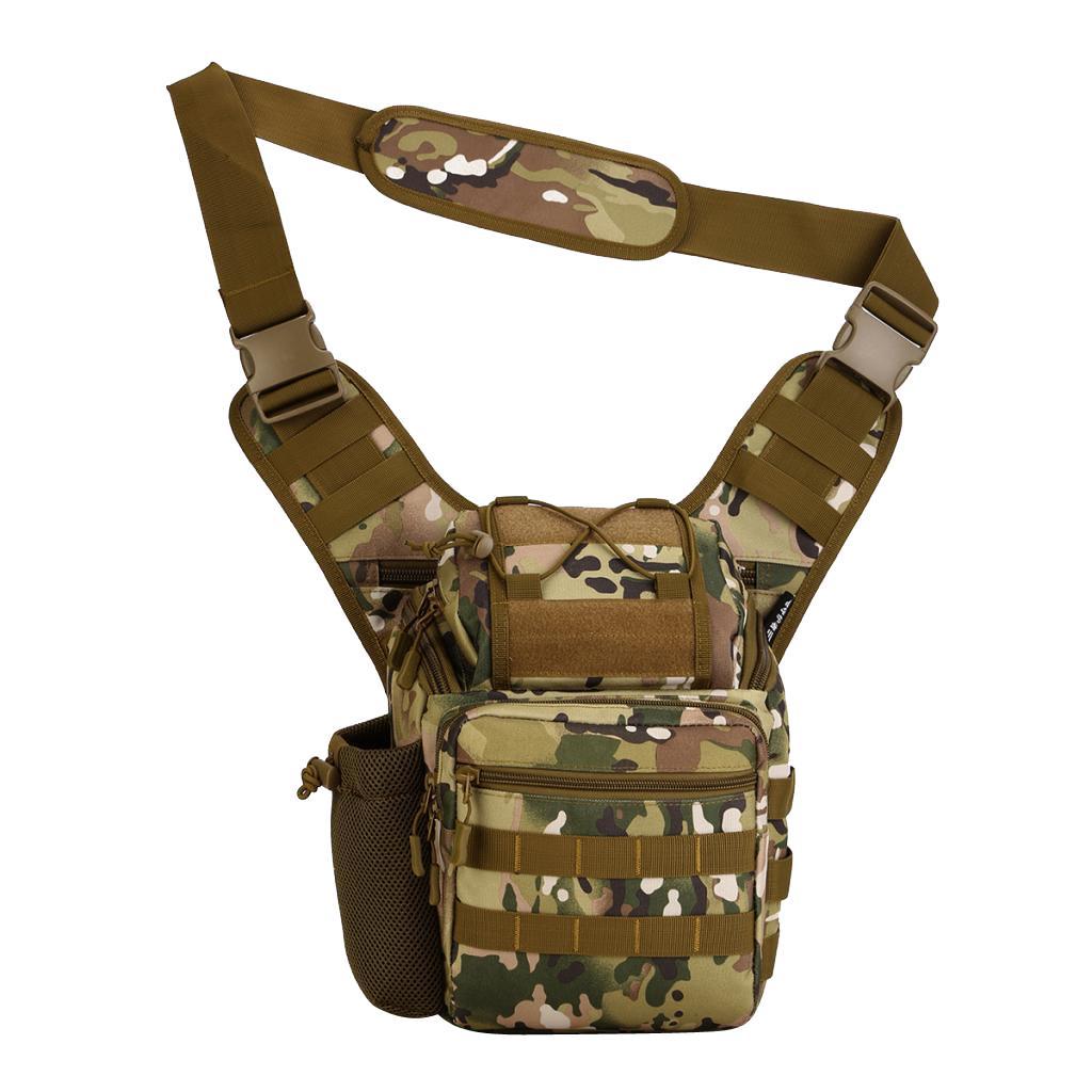 MOLLE Hiking Daypack Shoulder Pack Bag Laptop Backpack Crossbody Bag for Hunting Camping Trekking Outdoor Sports